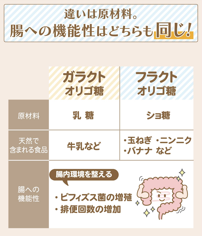 ガラクトオリゴ糖とは?フラクトオリゴ糖とはどう違うの?