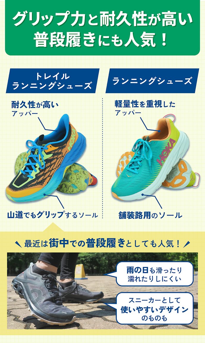 ランニングシューズとの違いは?普段履きにも使える?