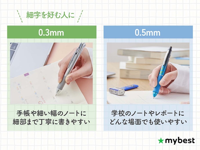 0.3mmと0.5mmはどんな違いがある?