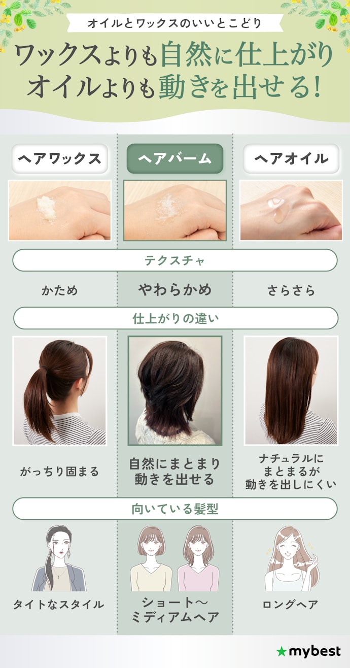 ヘアバームとは?向いている髪型やヘアオイル・ワックスとの違いを解説!
