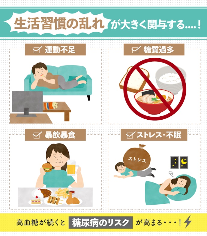血糖値が高くなる原因は?体にどんな悪影響があるの?