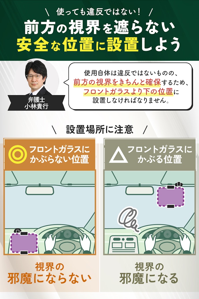 車載ホルダーって使うと違反なの?