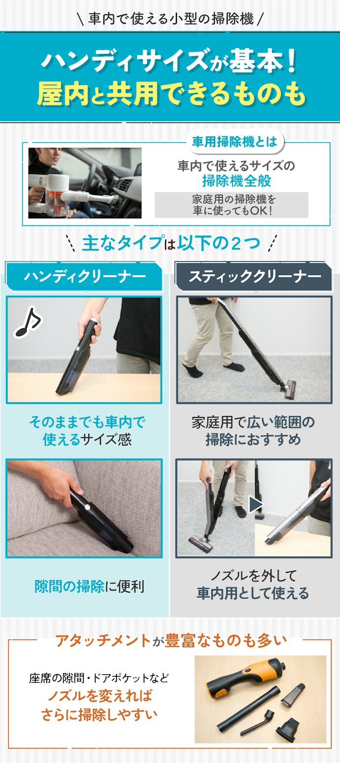 車用掃除機とは?どんな種類がある?