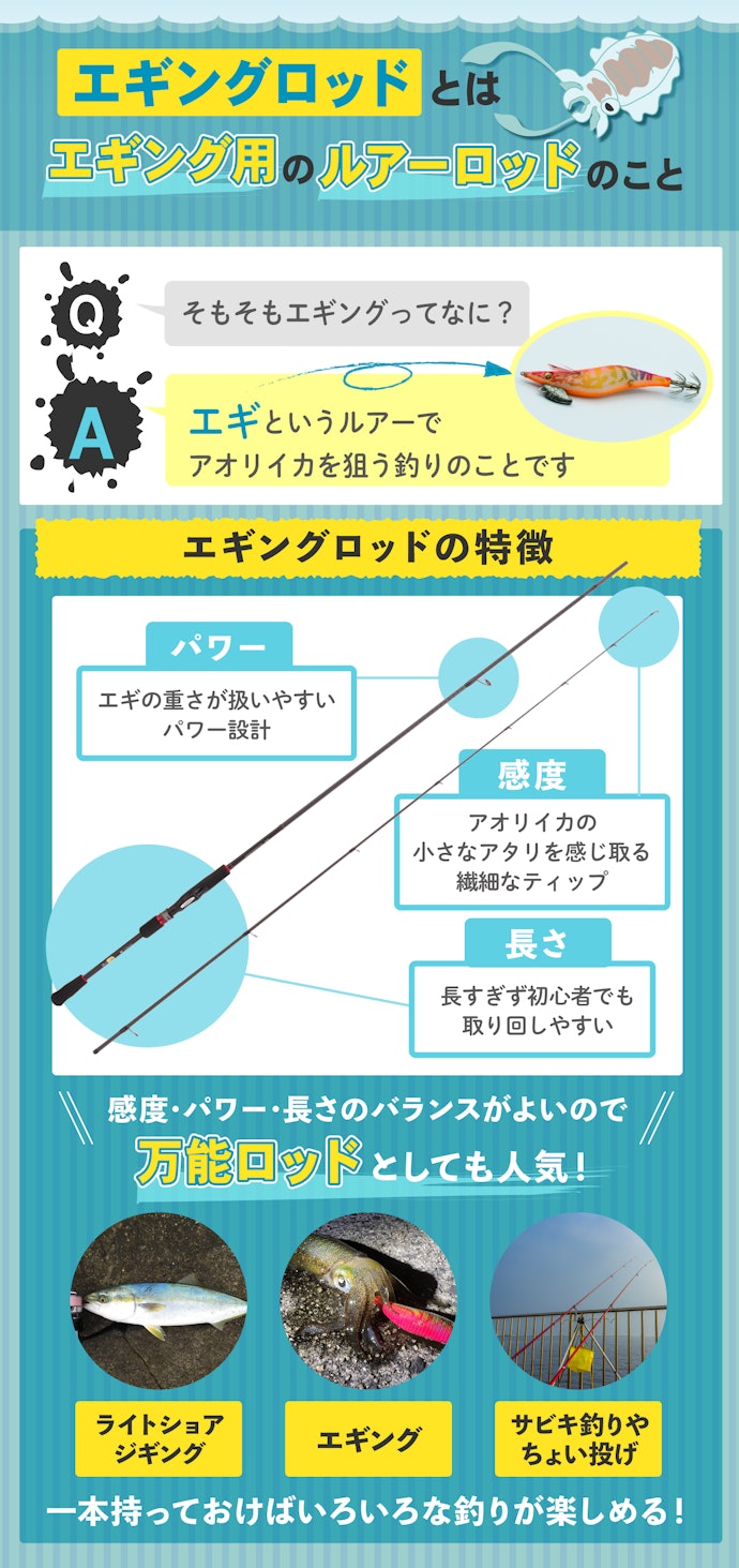 エギングロッドとはどんなロッド?