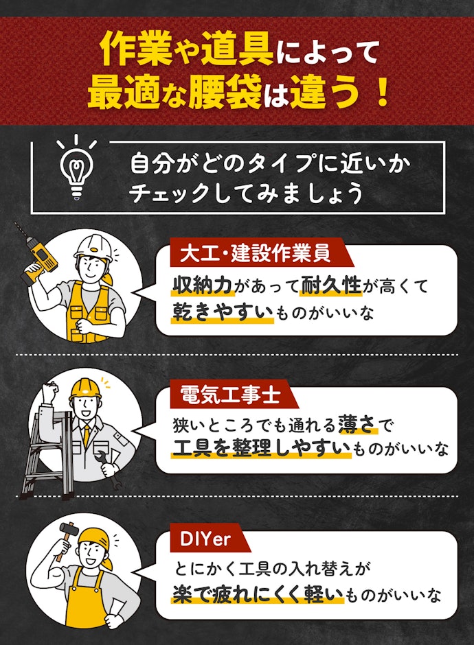 腰袋に違いってあるの?
