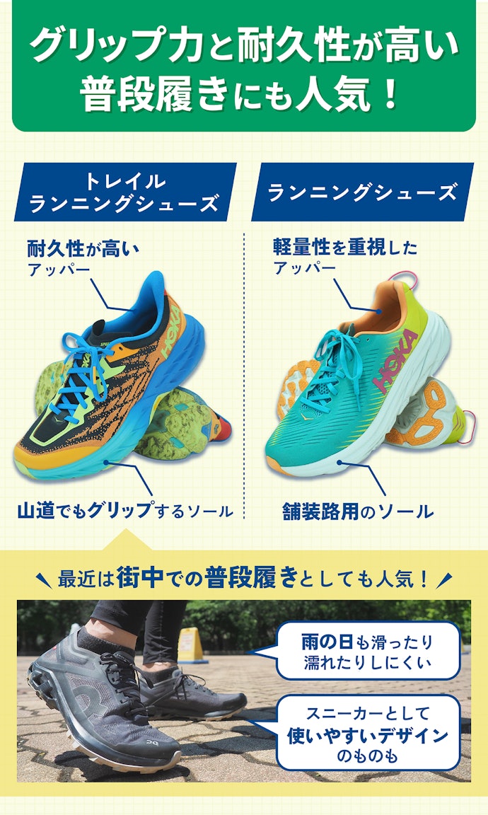 ランニングシューズとの違いは?普段履きにも使える?