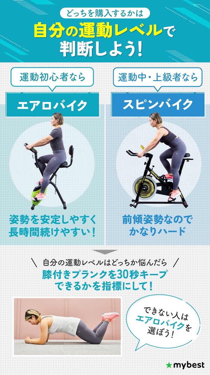 エアロバイクとスピンバイク、どっちを選べばいいの?