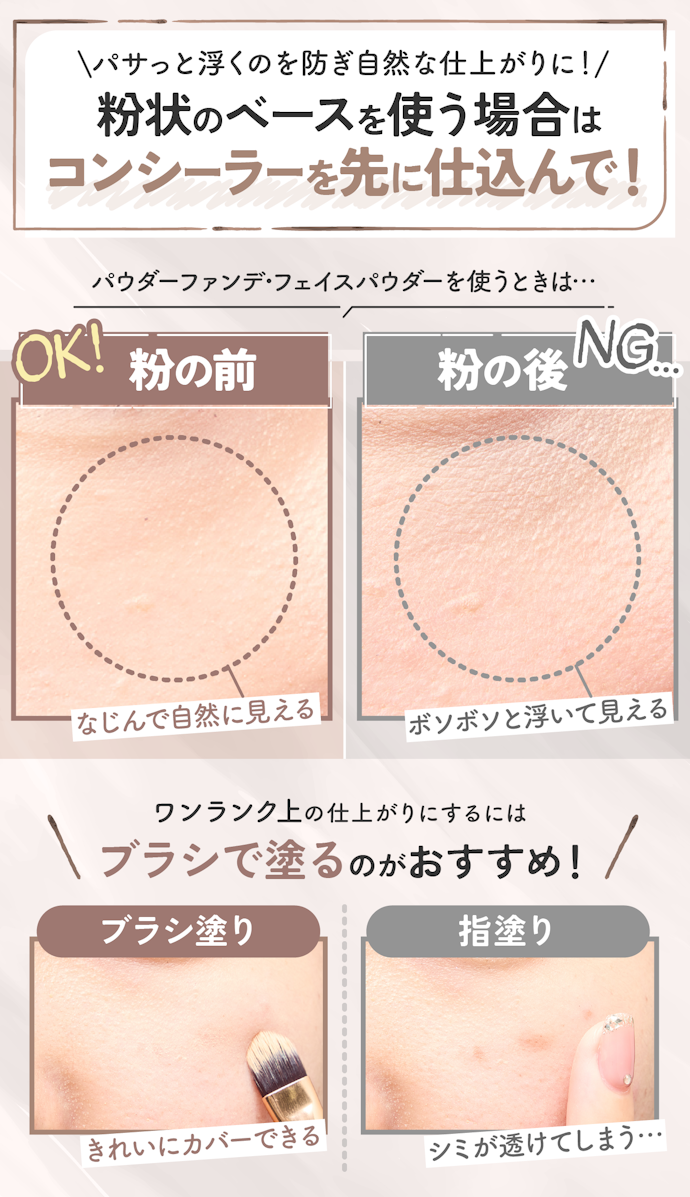 コンシーラーの塗る順番や塗り方のコツはある?