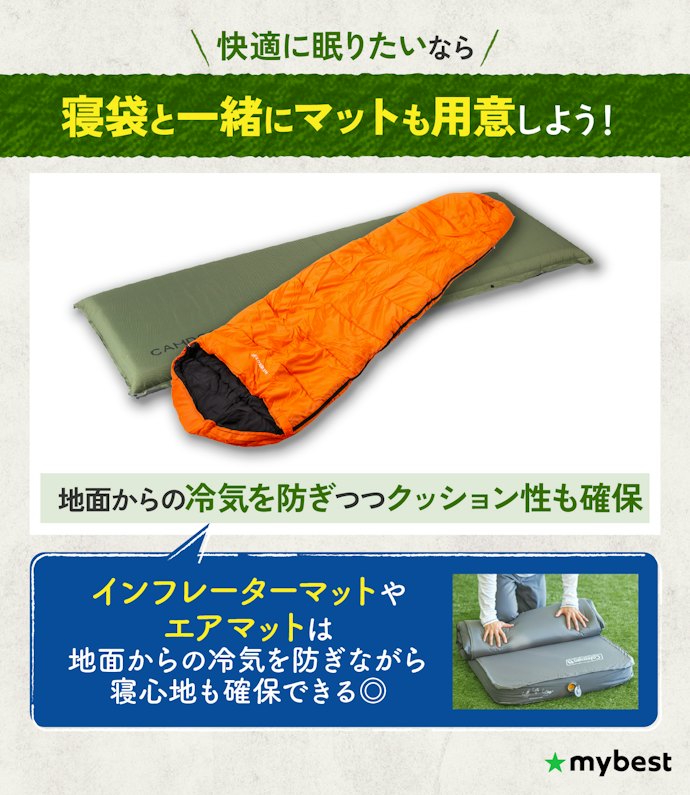 寝袋だけで快適に眠れる?マットも必要?