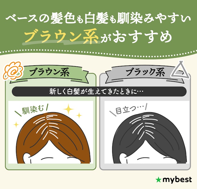 気になるチラホラ白髪。自然に隠せる色選びは?