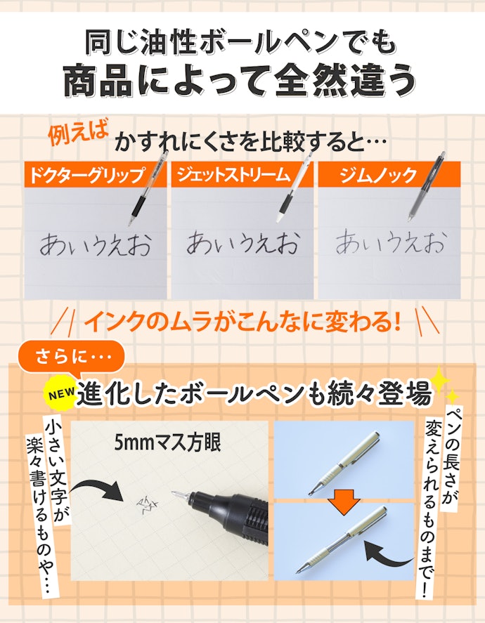 油性ボールペンってどれも同じじゃないの?
