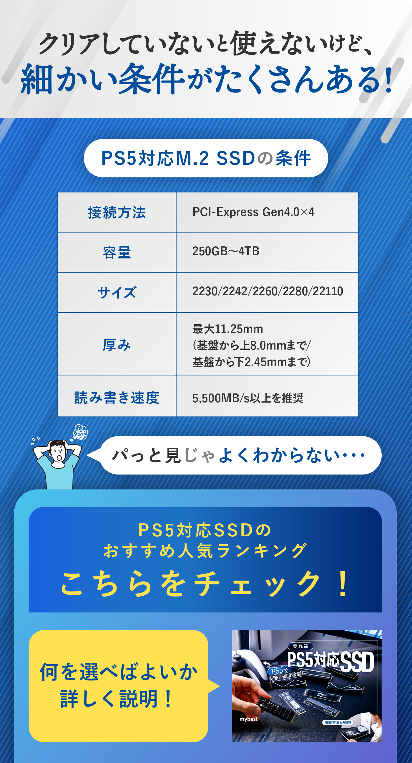 SSD NVMe 2TB PS5 PCIe Gen4x4 M.2 2280 内蔵SSD SLC キャッシュ 読取5000 MB s 3D N
