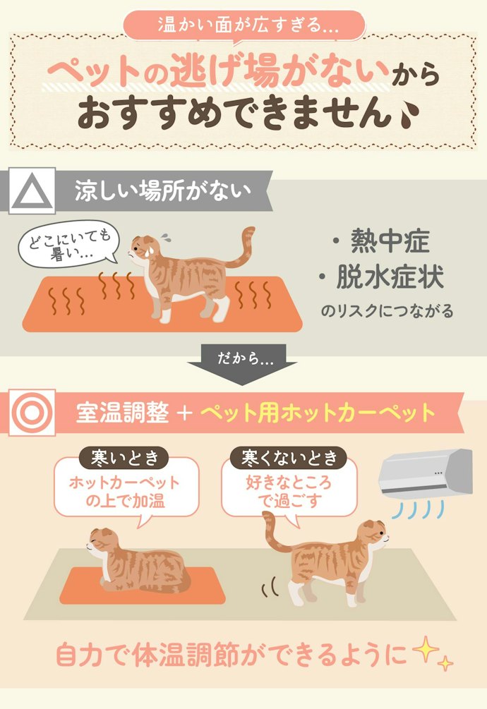 人間用のホットカーペットは使ったらダメ?