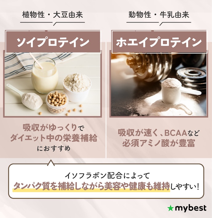 ホエイとソイの違いは?ソイプロテインでもタンパク質はしっかり摂取できる?