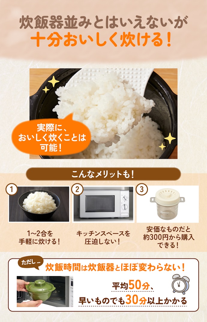 電子レンジでご飯はおいしく炊ける?