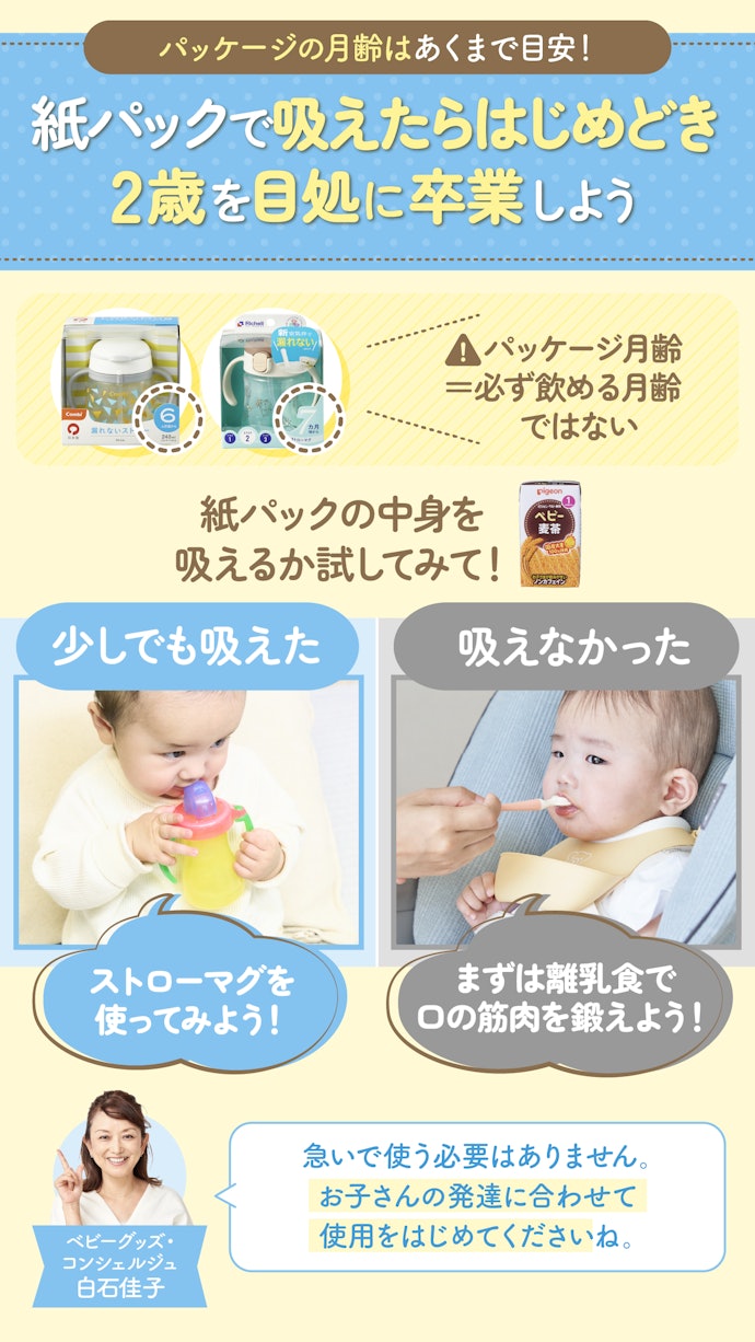 ストローマグはいつから使いはじめたらよいの?いつまで使える?