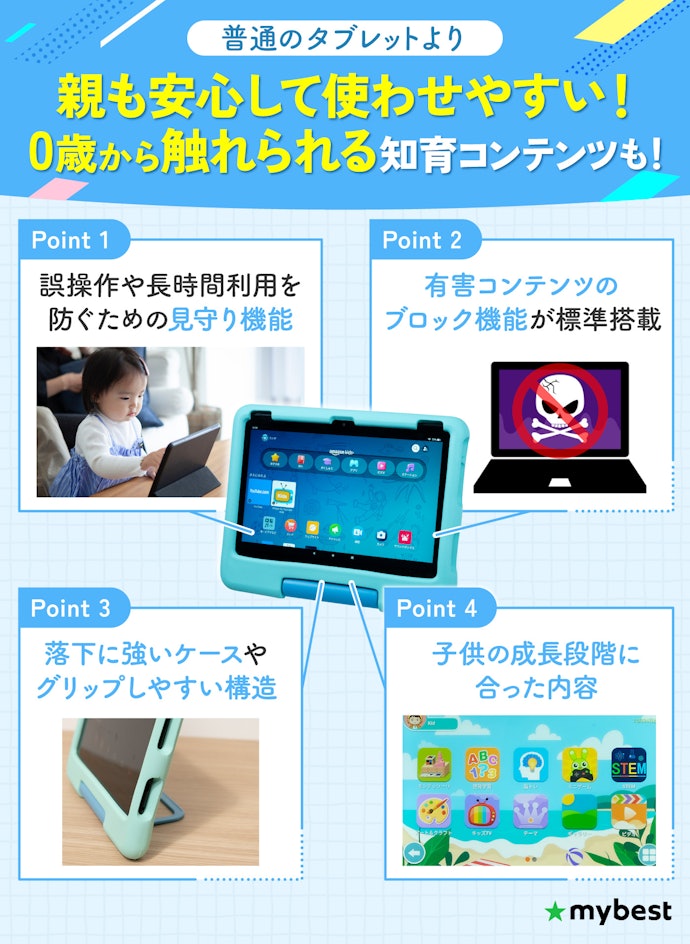 子供用タブレットと普通のタブレットの違いは?使えるのは何歳から?