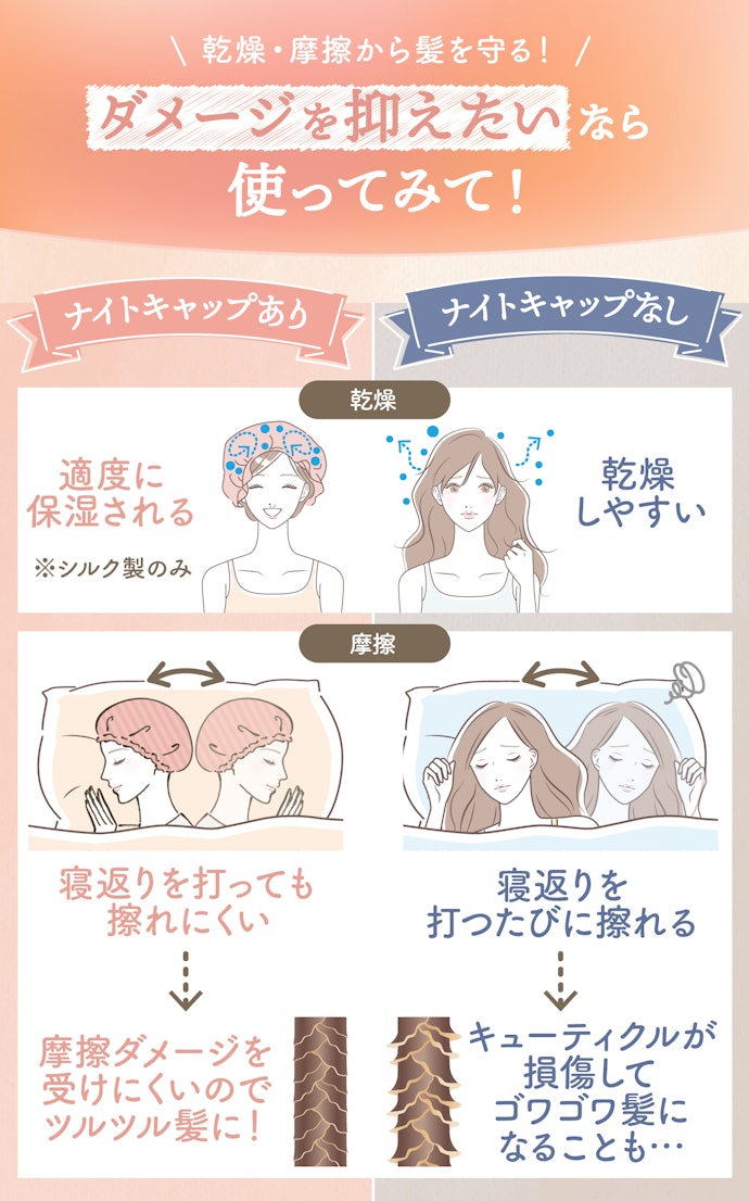 ナイトキャップは逆効果?シルクのヘアキャップでも効果ない?