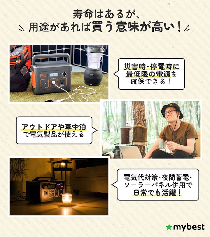 ポータブル電源は一生使える?買って後悔しない?