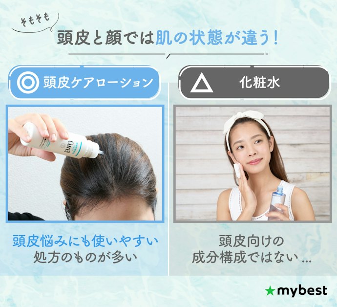 頭皮に顔用の化粧水を塗ってもいい?