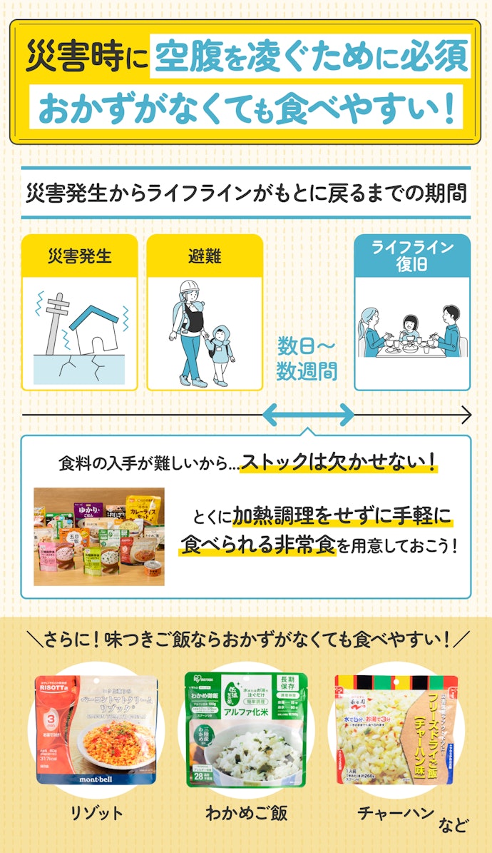 非常食は本当に必要?味つきご飯を備蓄するメリットは?