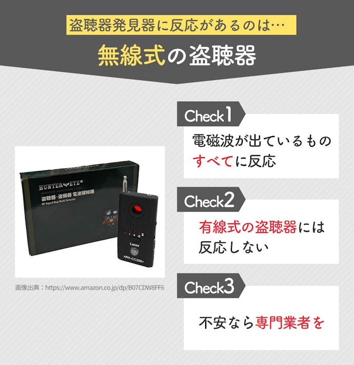 盗聴器発見器が反応するものは?