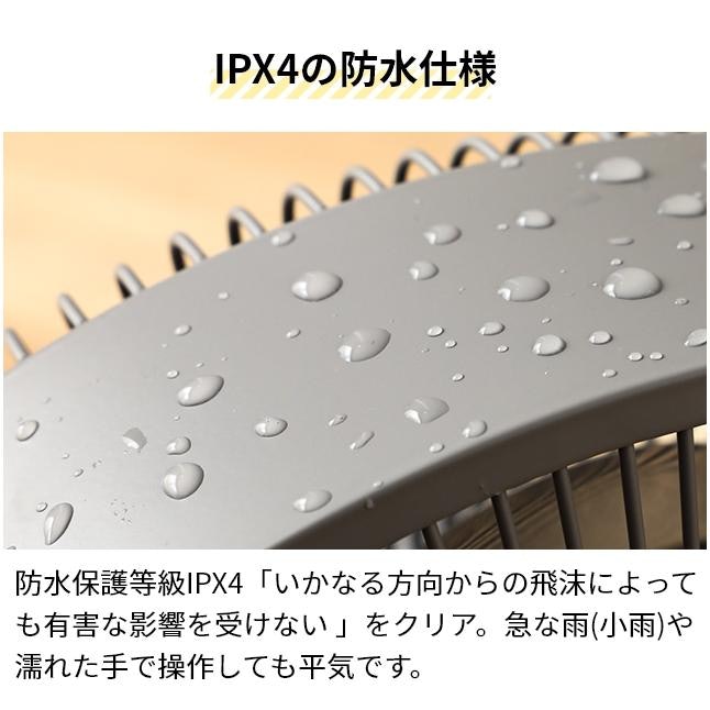 防水扇風機の多くはIPX4。完全防水ではないので注意