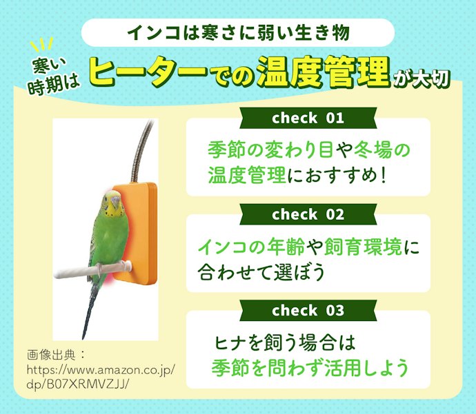 インコ用ヒーターとは?本当に必要?