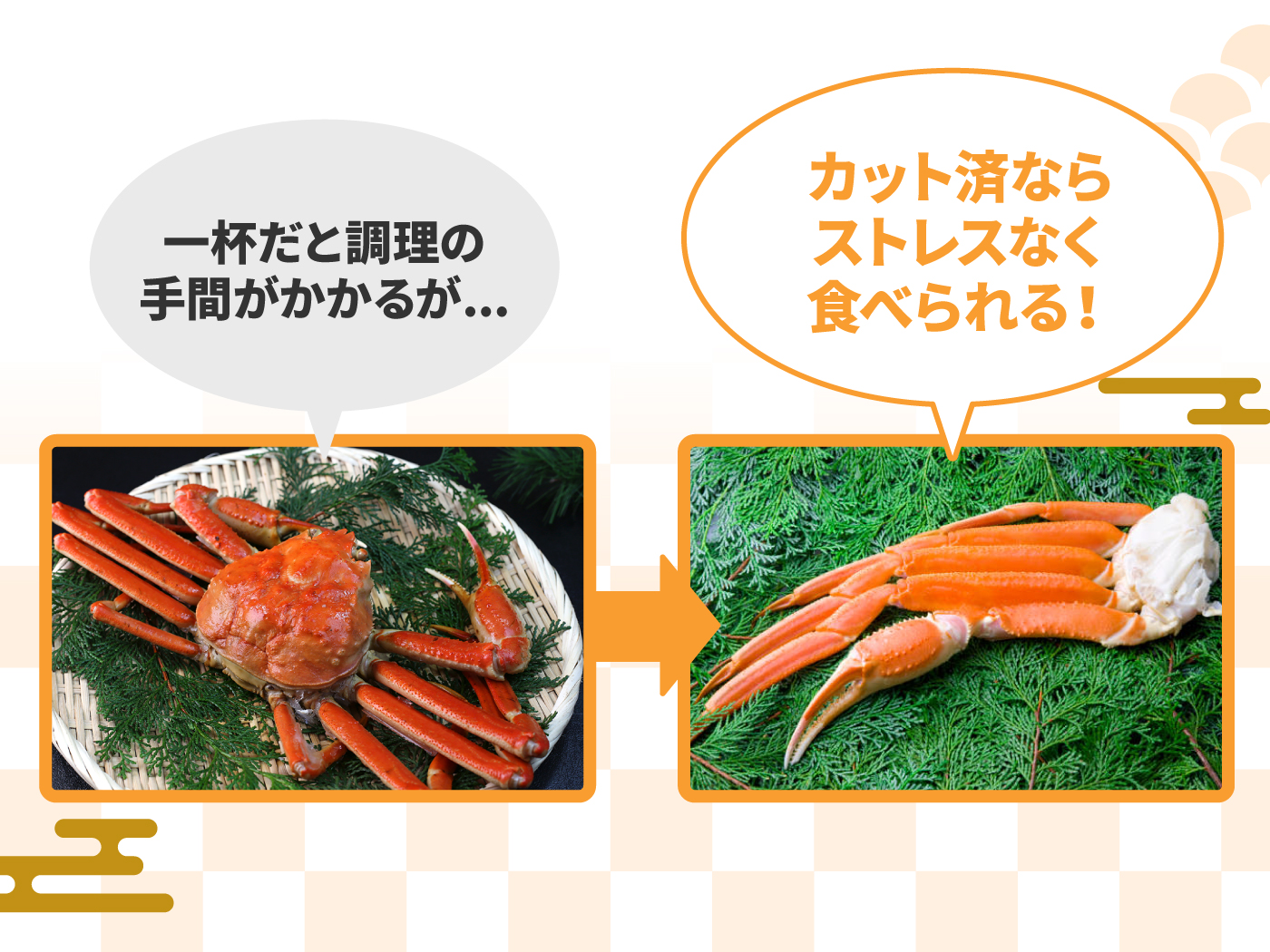 脚肉・爪肉のみのカニなら調理の手間がかからない