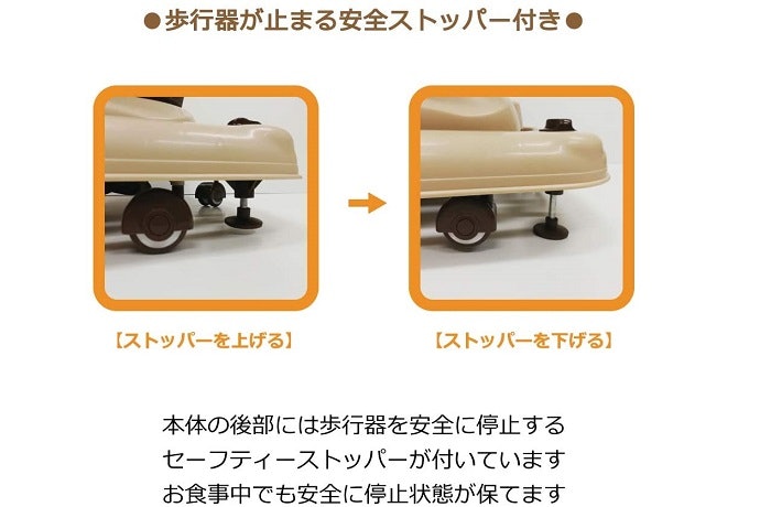 転倒防止機能・ストッパー付きは必須!