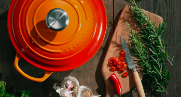 ル・クルーゼ 大鍋 28 オレンジ LE CREUSET(ル・クルーゼ)の両手持ち