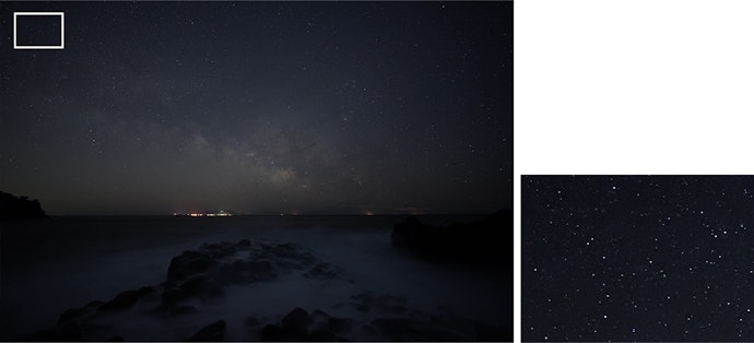 星空や暗所での撮影は、F値にも注目