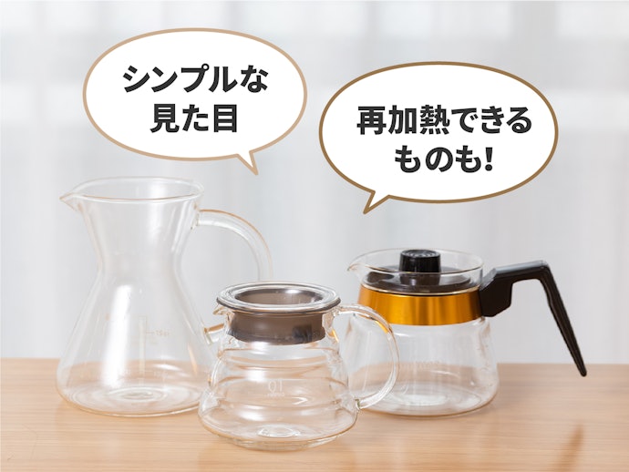 ガラス:シンプルな見た目を求める人に。再加熱できるものも