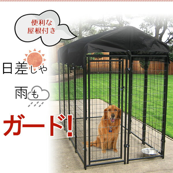 本ページは1枚目のMサイズです【新品】大型犬 ケージ 犬 ゲージ キャスター 屋根 トイレトレー ステンレス