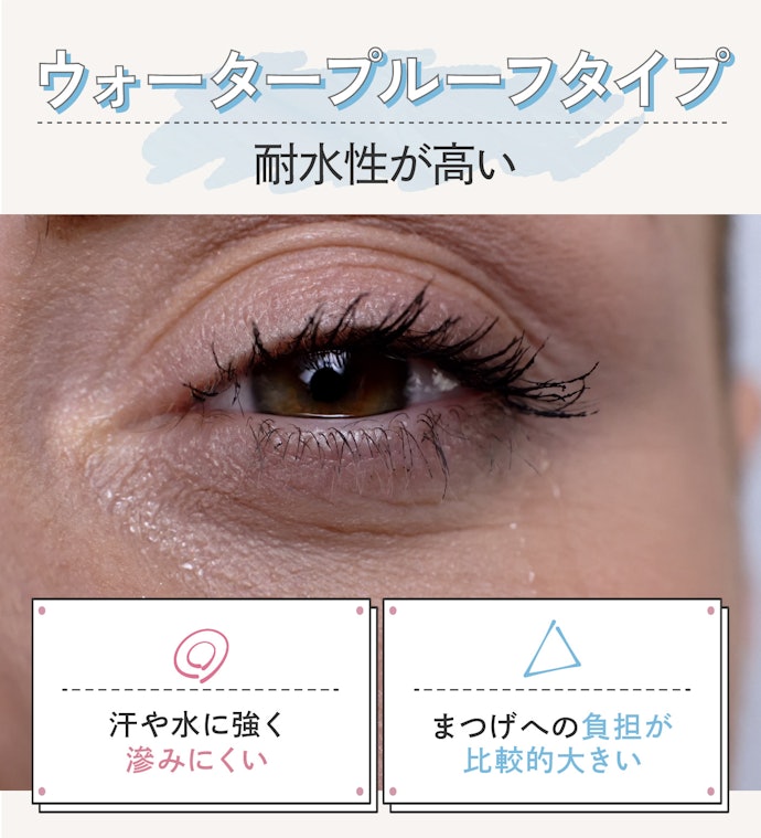 パンダ目になりやすい人はウォータープルーフマスカラがベター