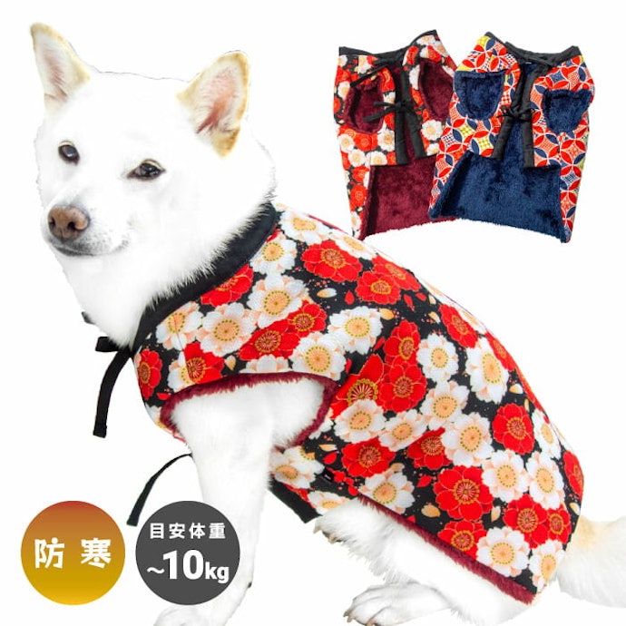 冬のお散歩なら、防寒対策にもなるちゃんちゃんこタイプも