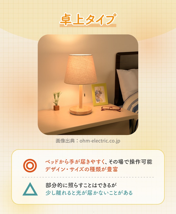 サイドテーブルに置くなら卓上タイプがおすすめ