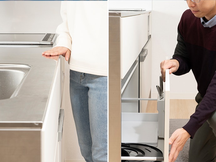 キッチンの高さと収納の使い勝手を確かめよう