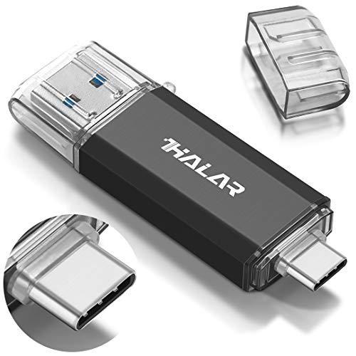 暗号化されたUSB3.0 フラッシュドライブ 指紋 64G メモリースティック ペン ジップドライブ バイオメトリック セキュリティ保護 2イン1 サ USB3.0指紋高速フラッシュドライブ暗号化、iOSデバイス用に特別に設計され