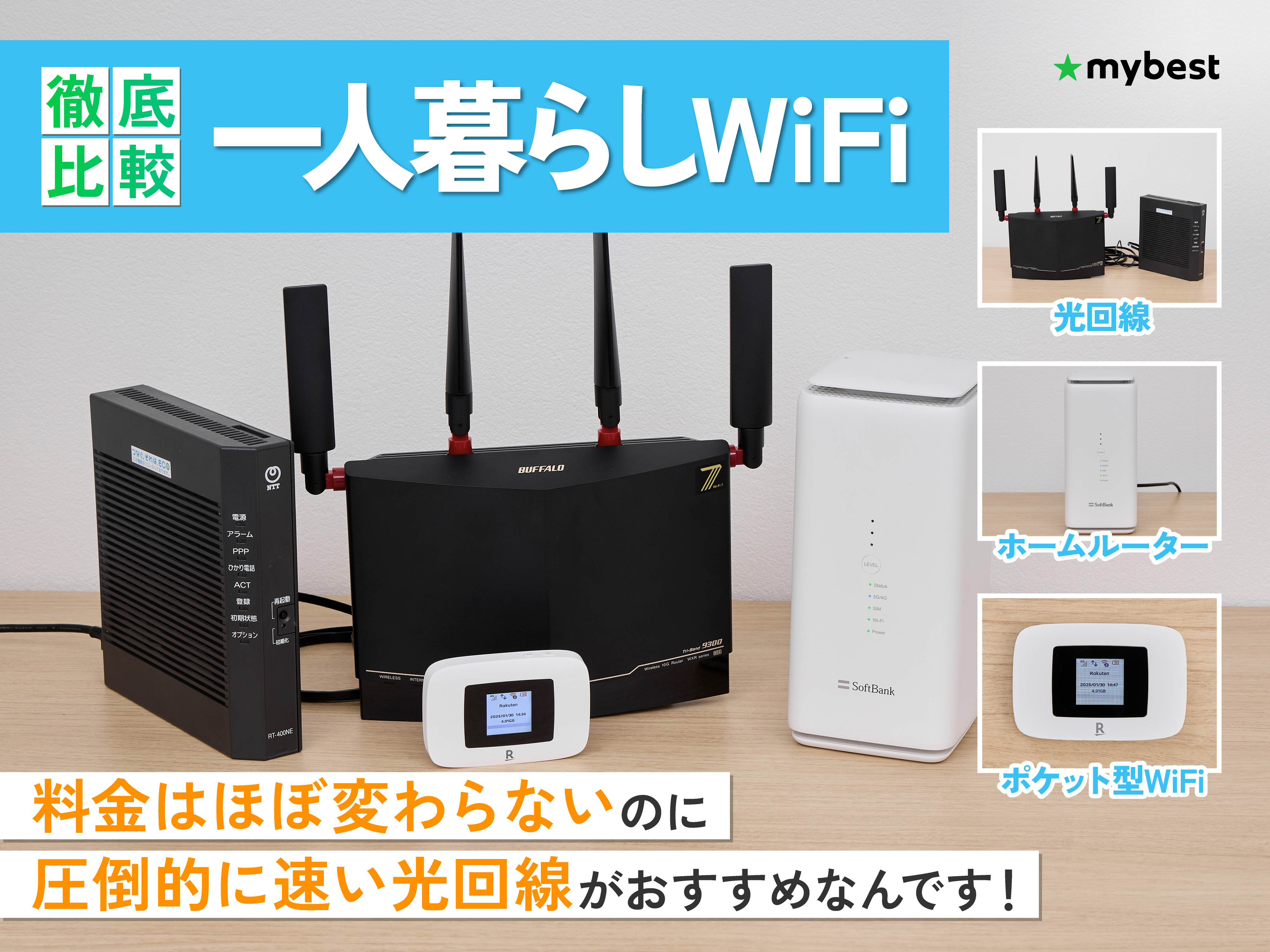 一人暮らし向けWiFiのおすすめ人気ランキング【月額料金はいくら？2026年1月徹底比較】 | マイベスト