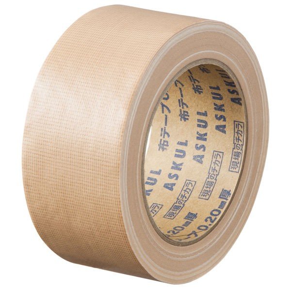 素敵な ガムテープ カラー 布 テープ 50mm 白 スリオンテック 布ガムテープ 梱包用 布粘着テープ No.3437 50mm幅×25m巻 1巻 