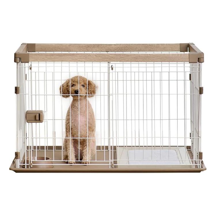 ペットサークル 犬 ゲージ ケージ 屋根付き ピンクベージュ 大特価