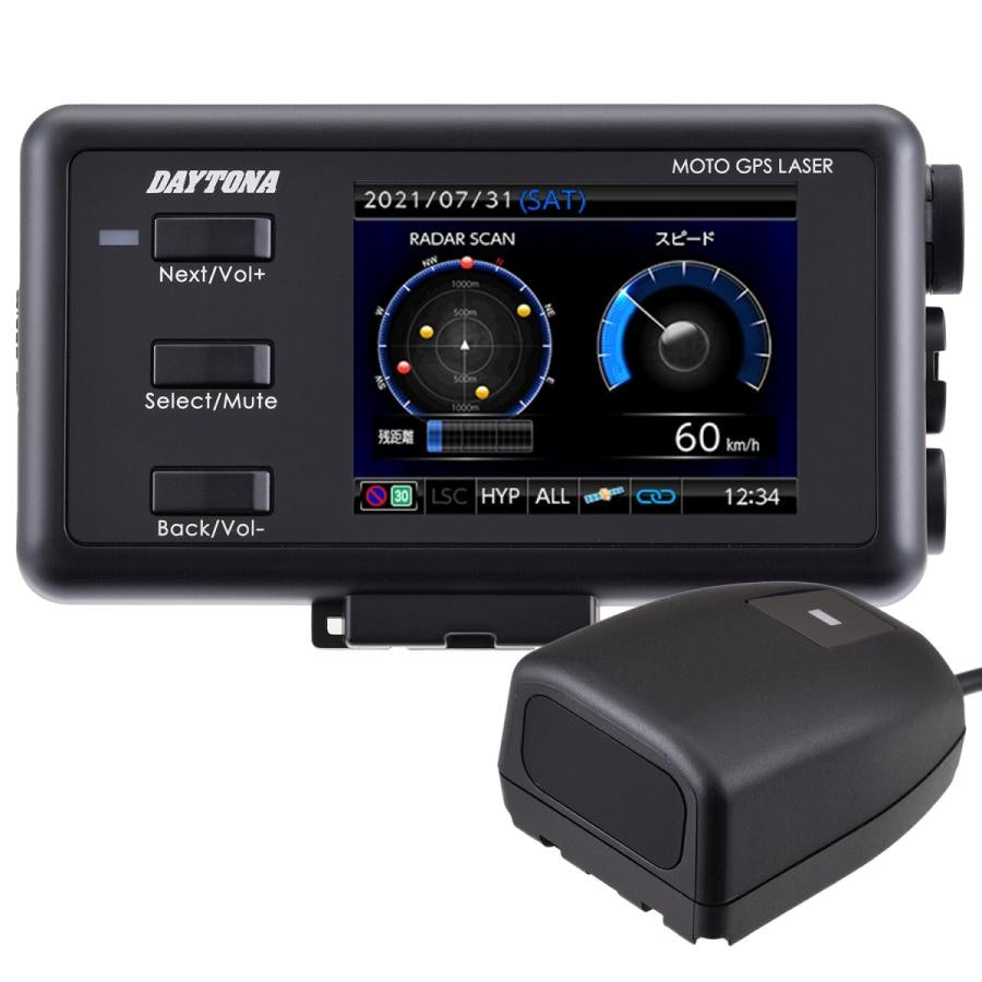 バイク用 レーダー探知機 デイトナ MOTO GPS RADAR LCD-