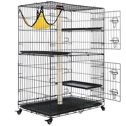 Topzoo 猫 ケージ 大型 3段 多頭飼い キャットケージ 大型猫 ブラック Amazon.co.jp: Topzoo 猫 ケージ 大型 3段 多頭飼い キャットケージ