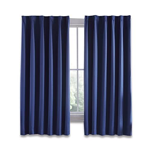 オーダーメイド ネイビーのカーテン シアン・ブルー・ネイビー系