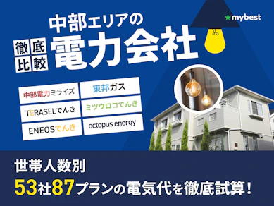 中部の電力会社おすすめ比較ランキング【世帯人数ごとの最安はどこ?53社87プランの電気代を徹底試算!2026年8月】