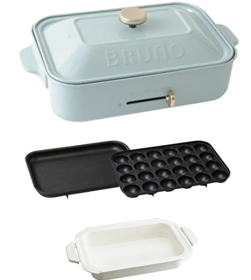 毎日値下BRUNO コンパクトホットプレート/セラミックコート鍋付/ミントグレー 生活家電 毎日値下BRUNO コンパクトホットプレート/セラミックコート鍋