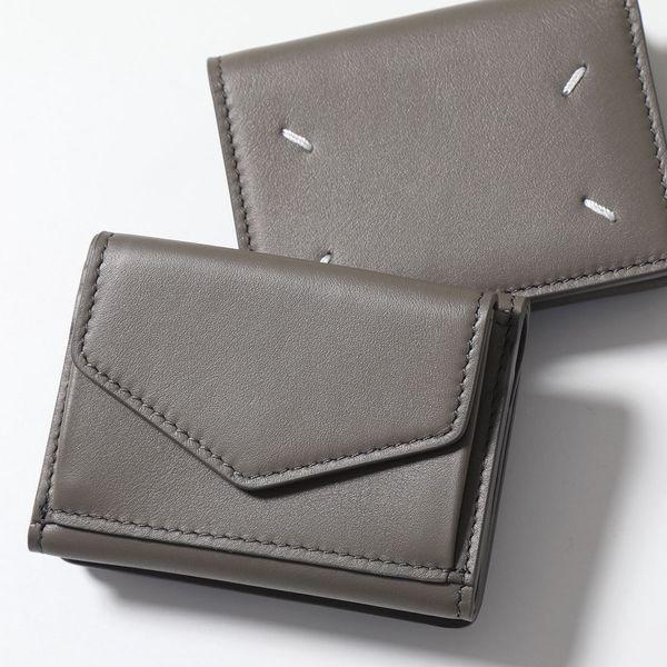 美品✨メゾンマルジェラ 3つ折り財布 シボ革 黒 4ステッチ