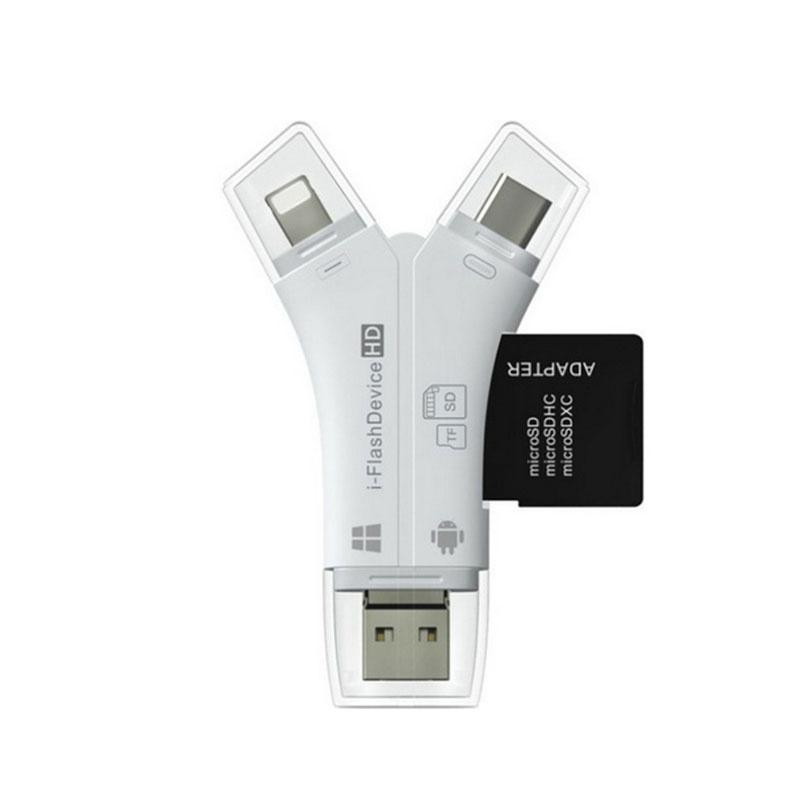 送料無料 SDカードリーダー/ライター 4in1 アルミ SD+microSD+MSDUO+microMSDUO ブラックｘ１個