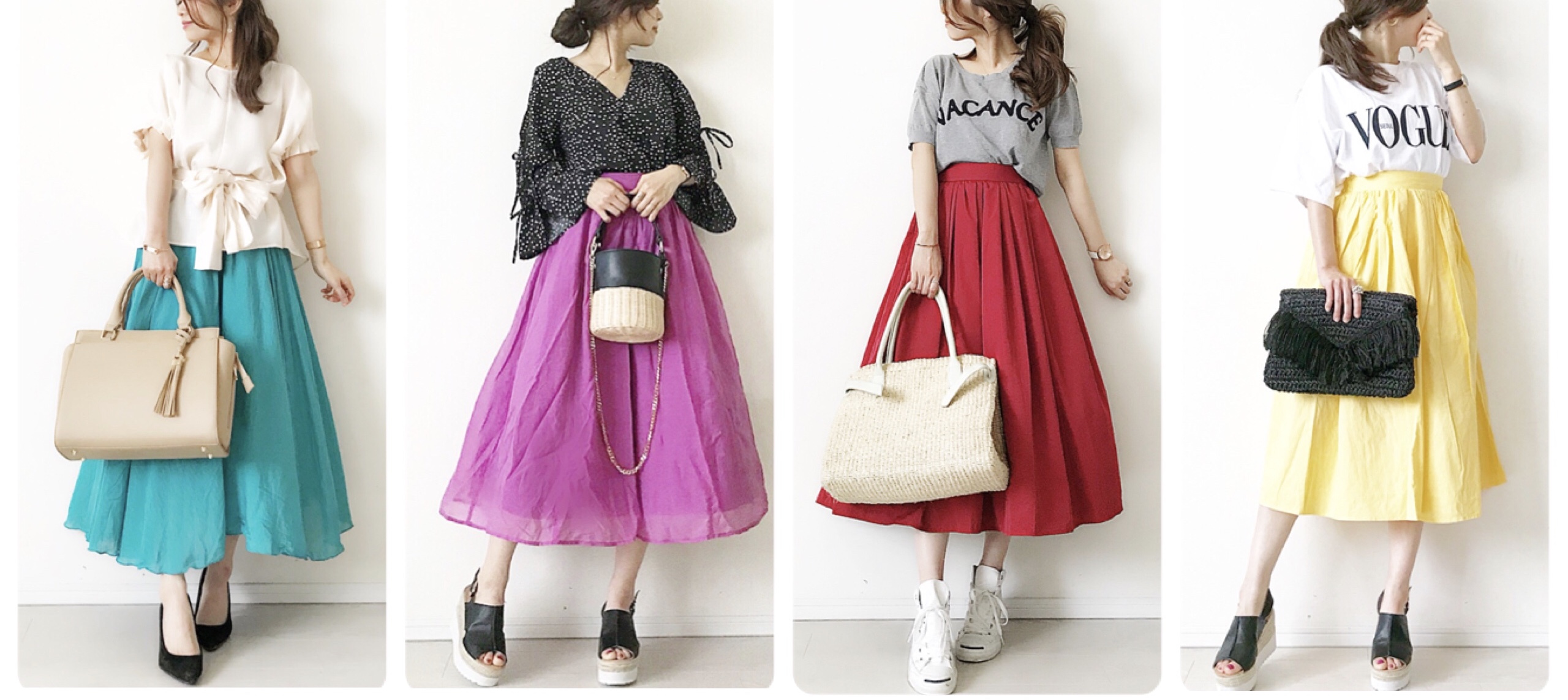 インスタグラマー・manaおすすめ♡トレンドのカラースカートコーデ8選【2018秋】